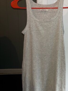 American Eagle Outfitters Light Gray Ribbed Tank Slip Dress